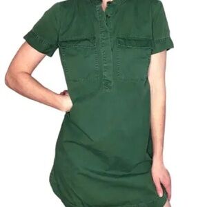 J Crew Military Pocket Shirt Dress in Balsam Size 00